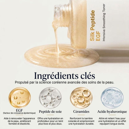 Tonique raffermissant aux peptides de soie et EGF