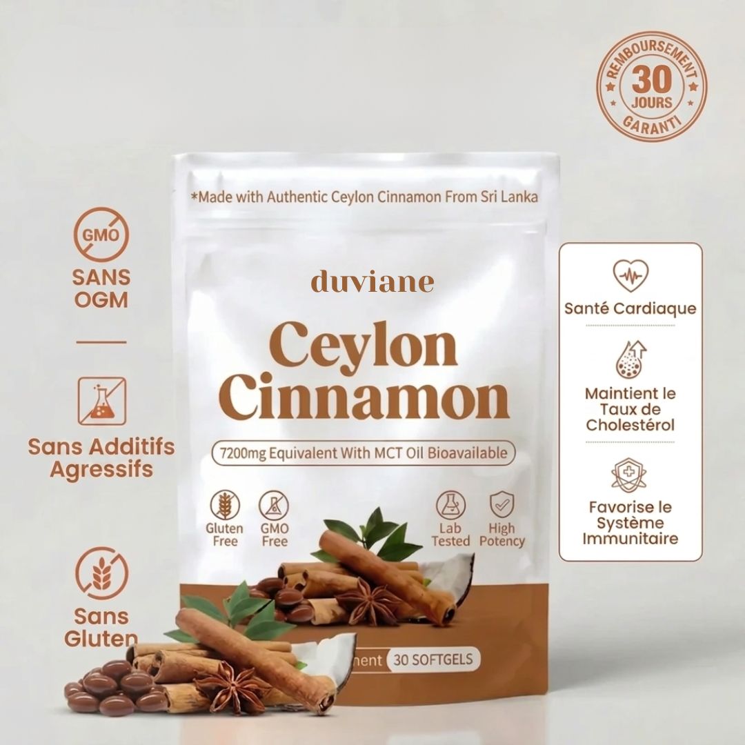 Cannelle de Ceylan 7200 mg équivalent avec huile MCT