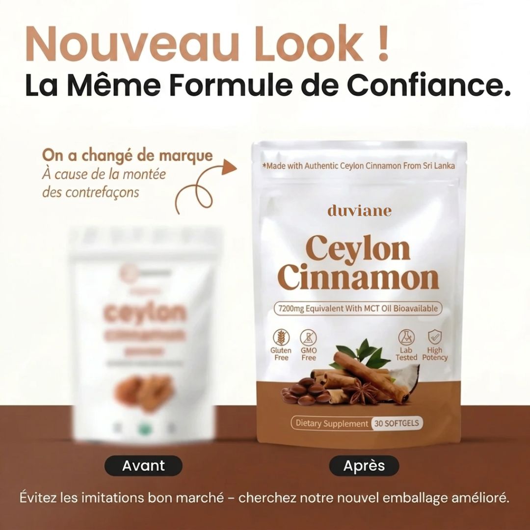 Cannelle de Ceylan 7200 mg équivalent avec huile MCT