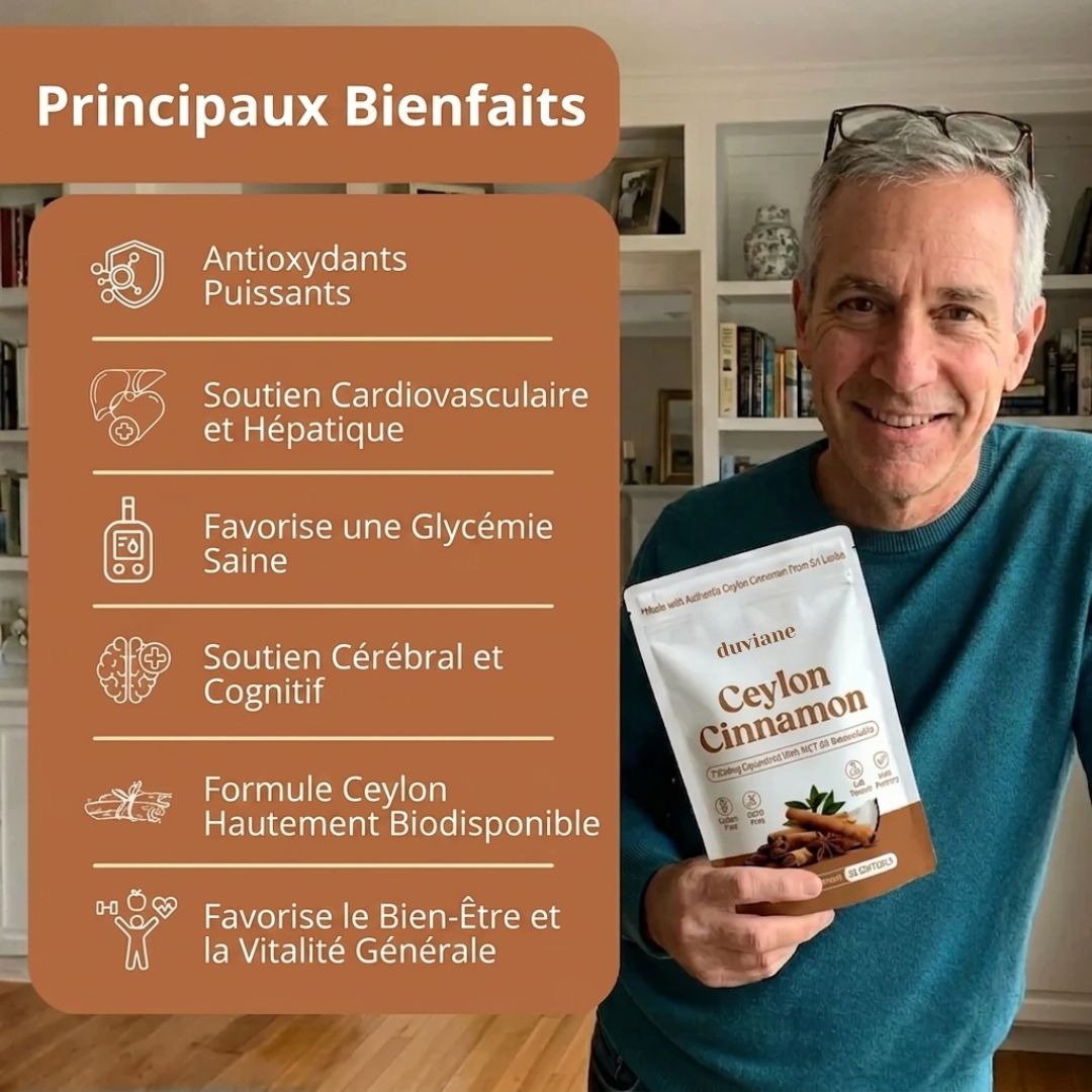Cannelle de Ceylan 7200 mg équivalent avec huile MCT