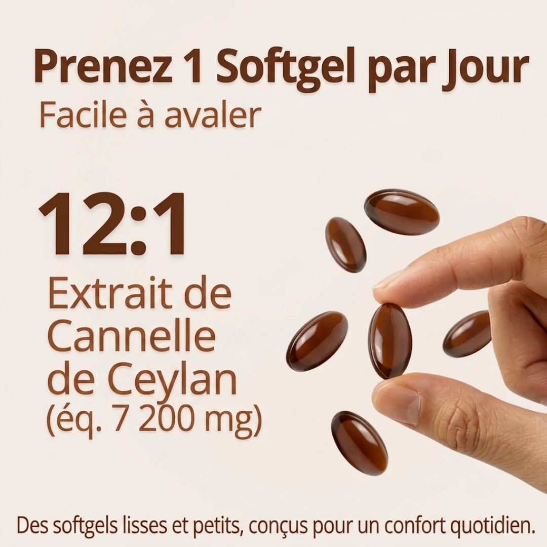 Cannelle de Ceylan 7200 mg équivalent avec huile MCT